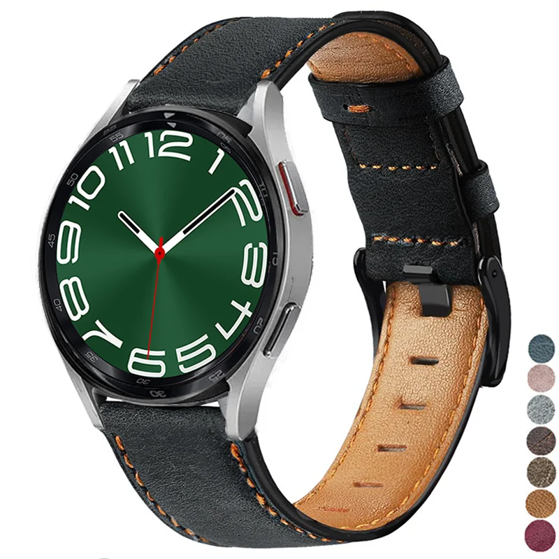 

Ремешок кожаный в стиле ретро для Samsung Galaxy watch 5/pro 4/6 Classic 47/43/42/46 мм, браслет для Huawei GT/2/3 Pro, 20 22 мм