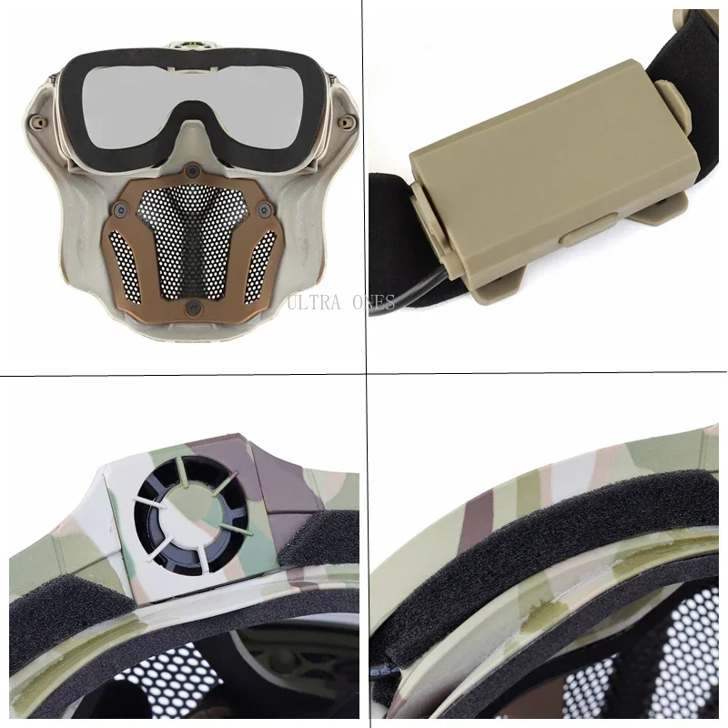 Тактическая маска съемные очки с противотуманным вентилятором военные игры