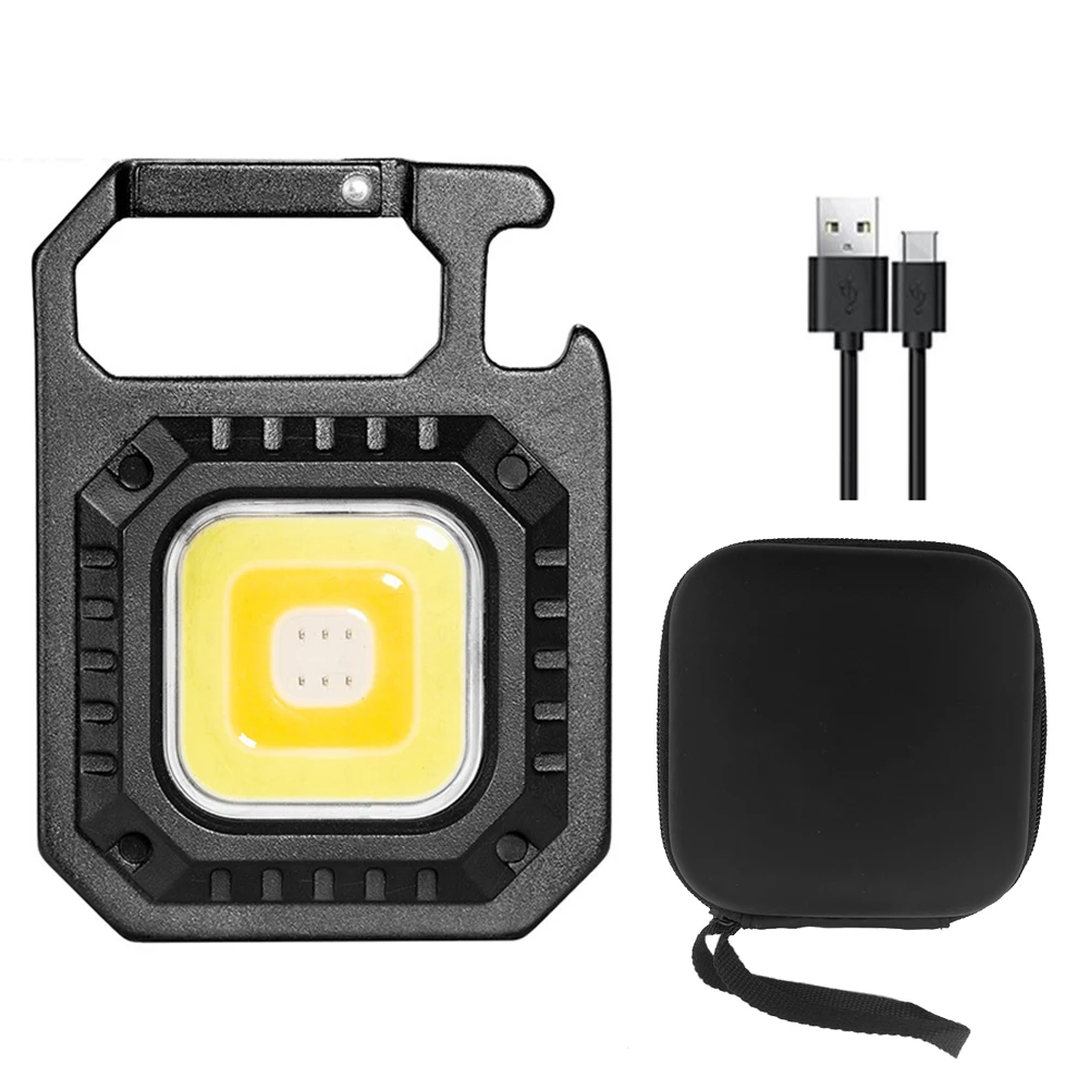 

1-10pcs Rechargeable COB LED Keychains Flashlight Waterproof Portable Pocket Work Lamp Torch for Outdoor Camping with Box
