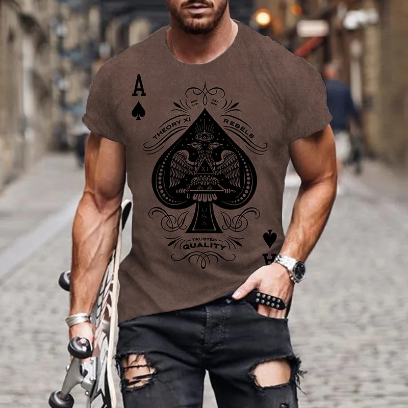 

Summer hot selling 3D printing men's fashion handsome T-shirt spade a design 2022 new short sleeve style fashion men's T-S