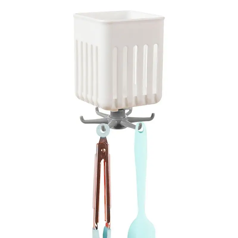 

360 Rotated Hook Punch-free Wall Mounted Kitchen Cooking Utensils Organizer Hook Self Adhesive Door Hookbag Clothes Ties Hangers