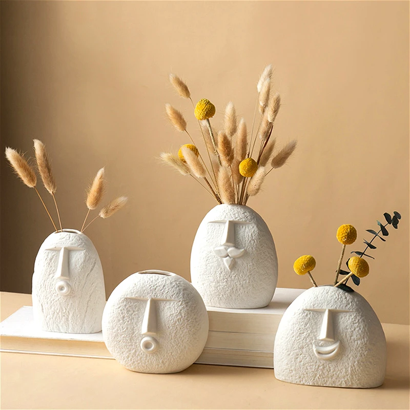 

Simple Ceramic Vase Plant Pot Modern Living Room Home Accessories Aesthetics Room Decoration Ornaments Bedroom Decoration