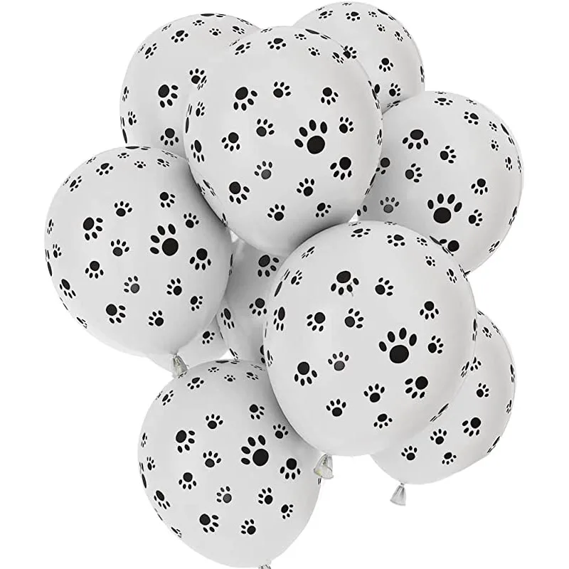 

10pcs/lot 12inch Dog Paws Print Party Balloons Kids 1st Birthday Decor Baby Shower Balls Party Toy Decoration Gift Helium Globos