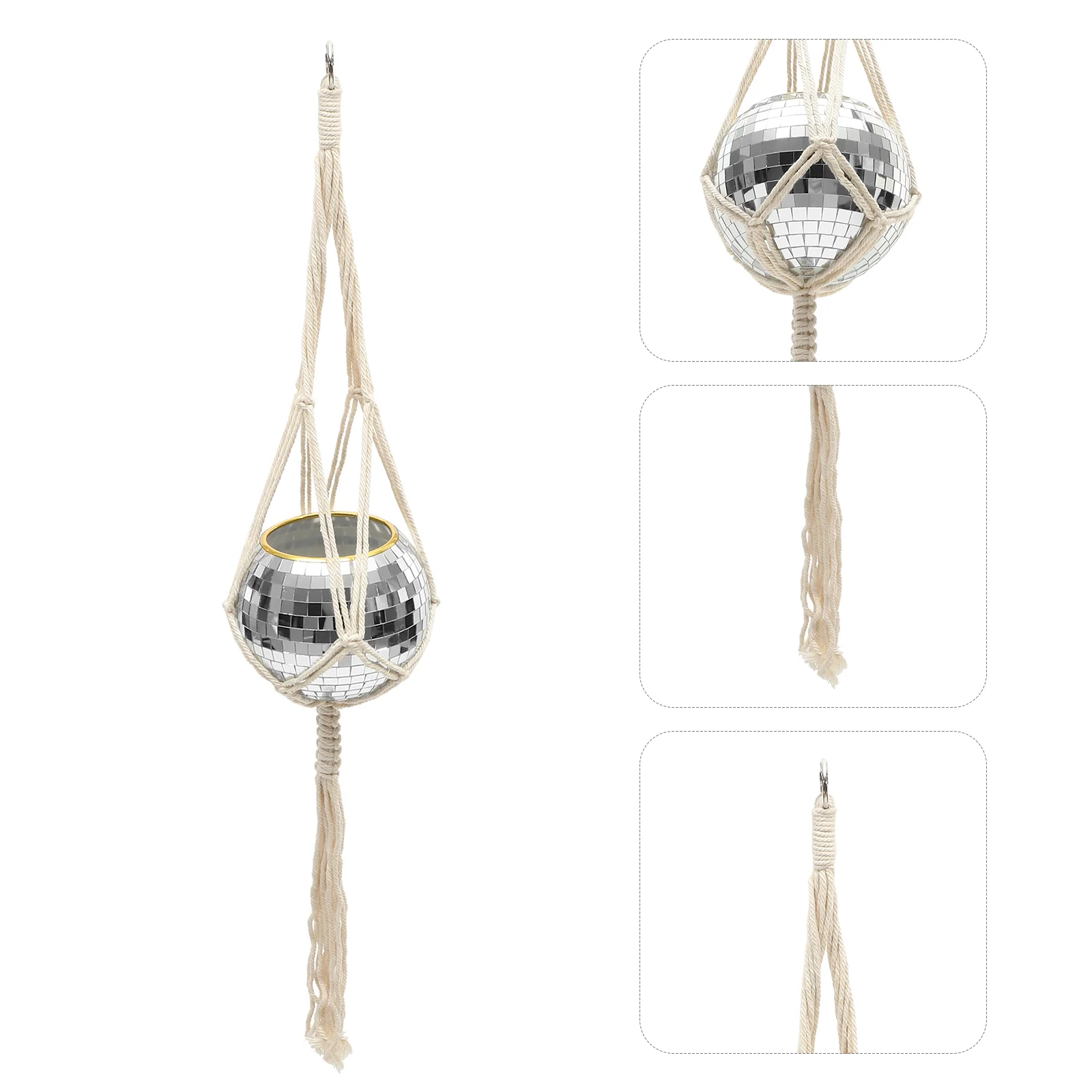 

Planter Hanging Flowerdisco Pots Pot Wall Hanger Flowerpot Holder Planters Decorative Mirror Decor Macrame Basket Mounted
