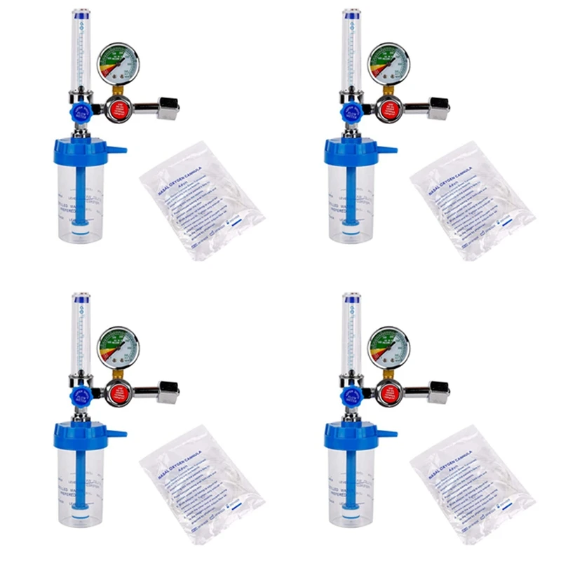

4X Oxygen Pressure Regulator Inhalator Gauge Pressure Reducing Valve G5/8 Inch Flow Meter Absorber Buoy Type Inhalator