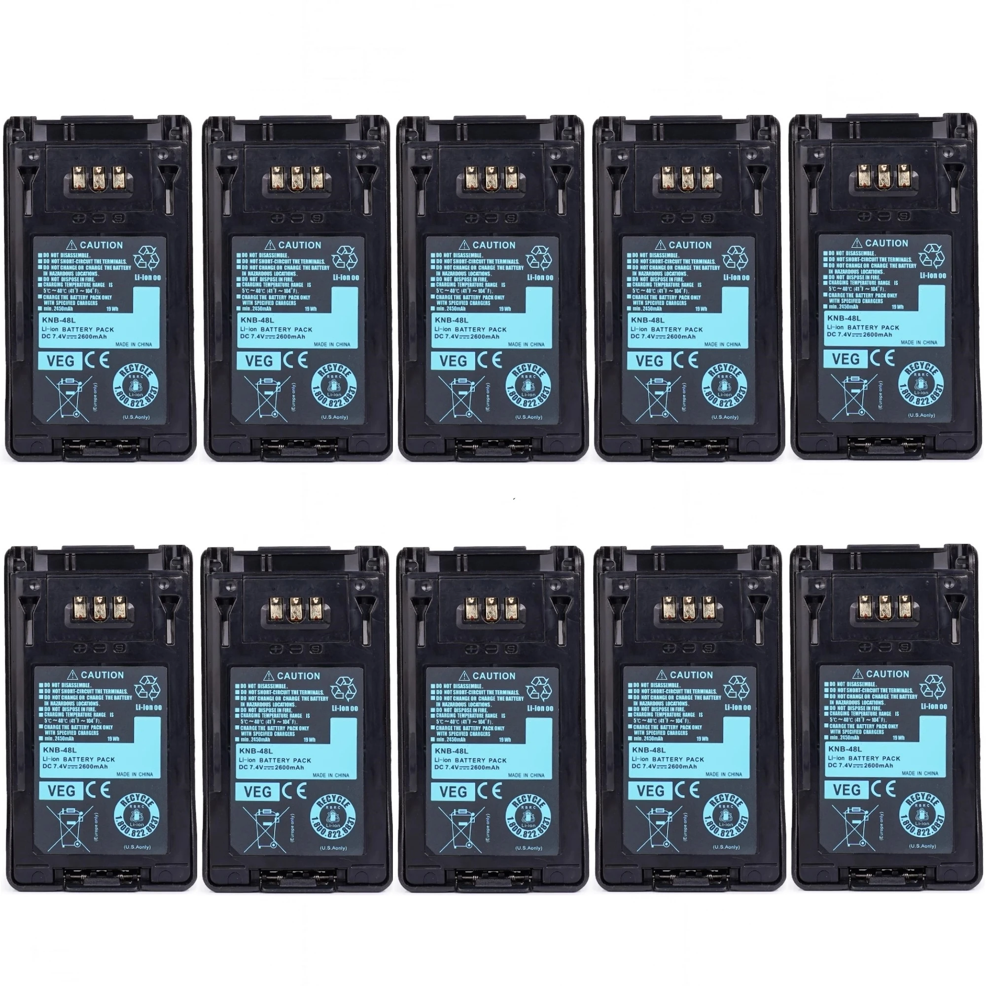 10 шт., 7,4 В, 2600 мА · ч, сменная литий-ионная батарея для Kenwood TK-5220 TK-5320 NX-200 NX200 NX300