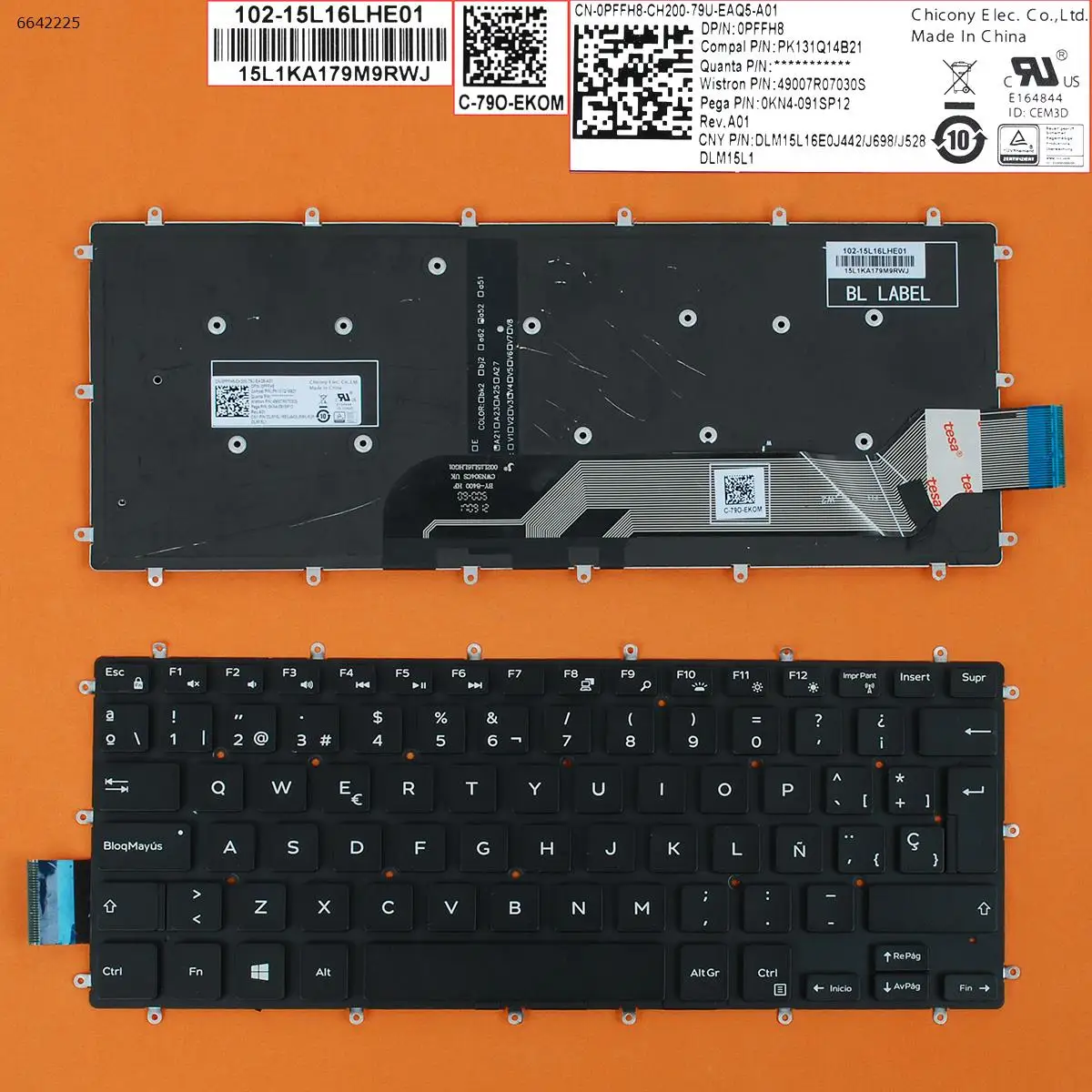 

SP Клавиатура для ноутбука DELL Inspiron Gaming 14 7466 черная подсветка