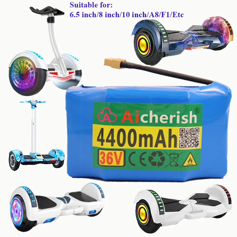 

36V 4.4Ah Rechargeable Lithium Ion Battery Pack For Electric Self-Balancing Scooter Hoverboard Unicycle 4400Mah Li-Ion Batteryes