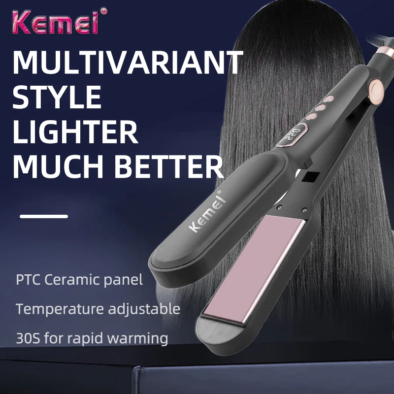 

Kemei Electric Splint Hair Fluffy Splint Corn LCD Digital Display Beard Perm Corn Perm Curling Stick Portable Styling Tool