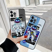fashion cool astronaut case for apple iphone 13 pro max 12 11 mini x xs xr se 2020 7 8 plus 6 6s 5 5s tpu soft phone cover funda