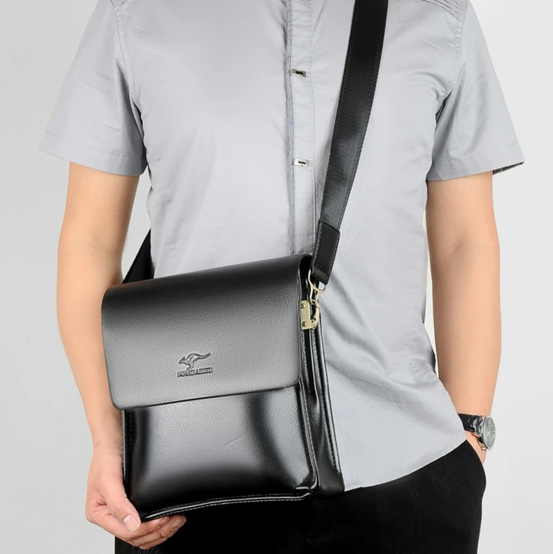 Luxury Brand Business Messenger Bag Men's Leather Crossbody Bags For Men Boy Shoulder Bags Male Black Brown Casual Sling Bag