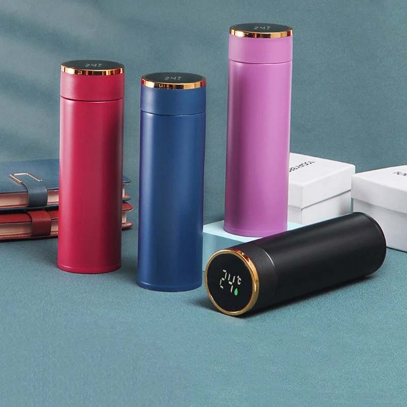 

500ml Thermos Bottle Smart Led Digital Temperature Display Stainless Steel Thermos Water Bottle Intelligent Insulation Cups