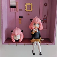anime spy%c3%97family interchangeable head model anime figure anya forger pvc cute model ornament childrens toy collection gift