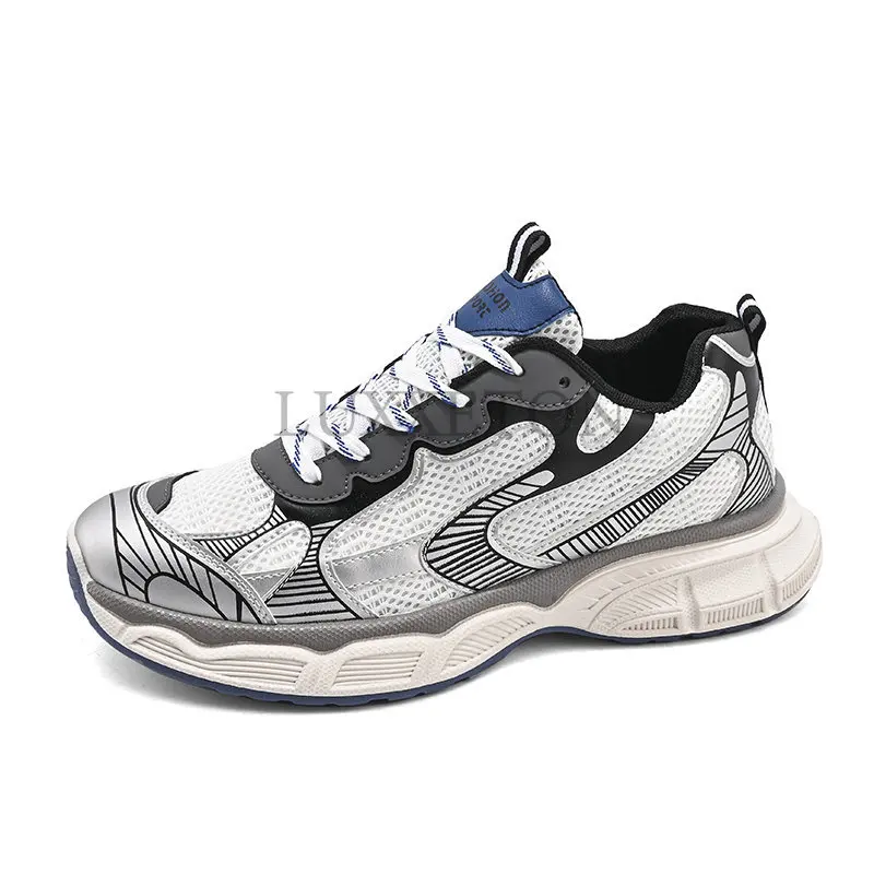

Men's New Casual Shoes Fashion Summer Sports Shoes Mesh Surface Breathable Comfortable Running Tennis Elastic Non-slip Men Shoes