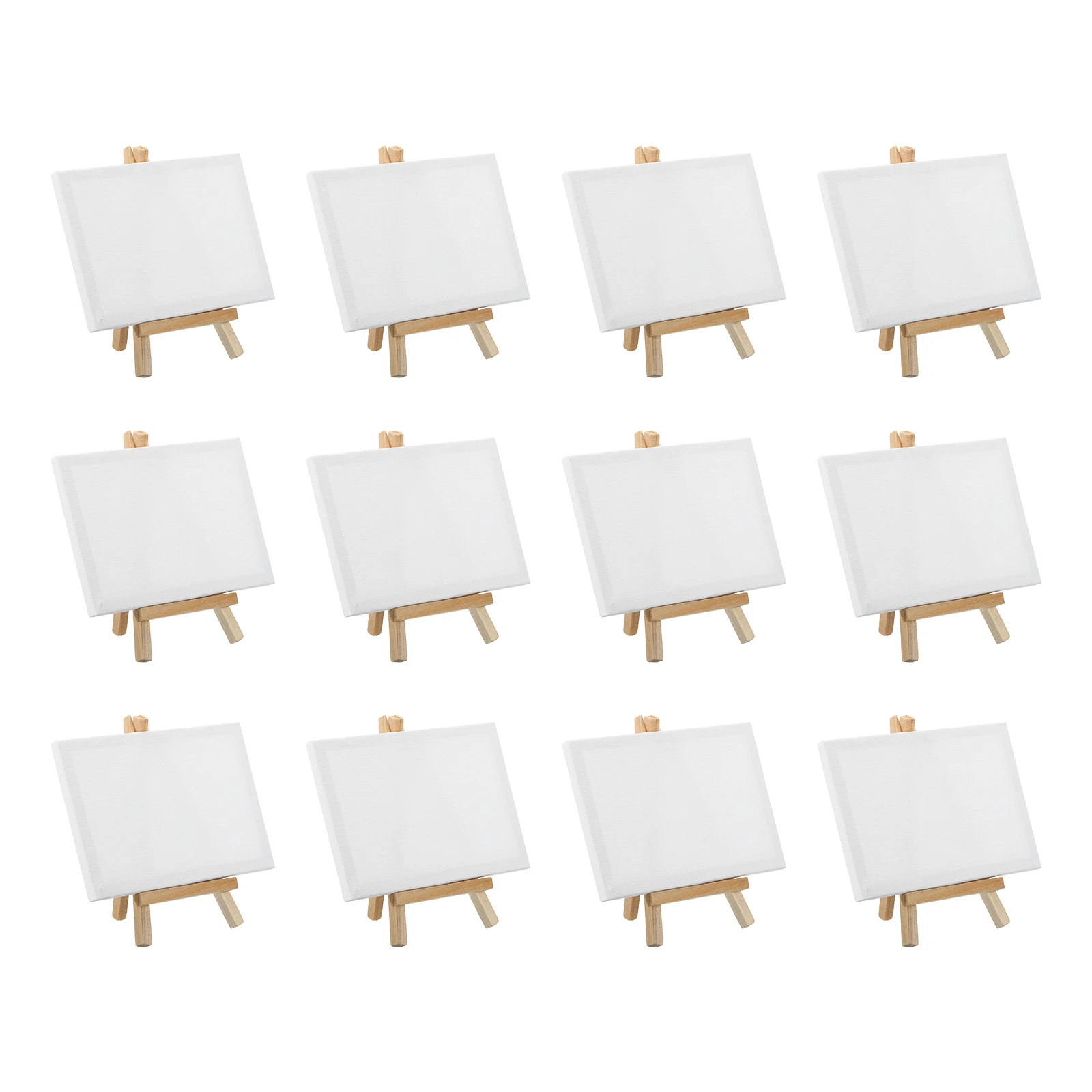 Мини-холстовая доска и мини-деревянный мольберт 12/24 шт