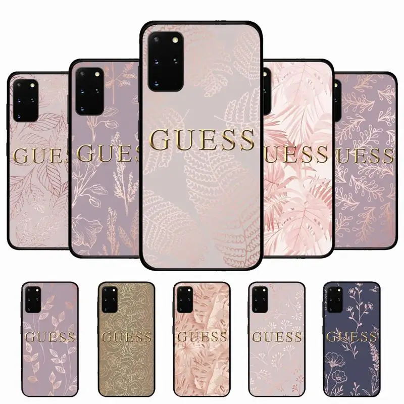 

Gold Rose Plant Flowers Brand Guess Phone Case For Samsung Galaxy S20lite S21 S21ULTRA s20 s20plus S21plus 20UlTRA