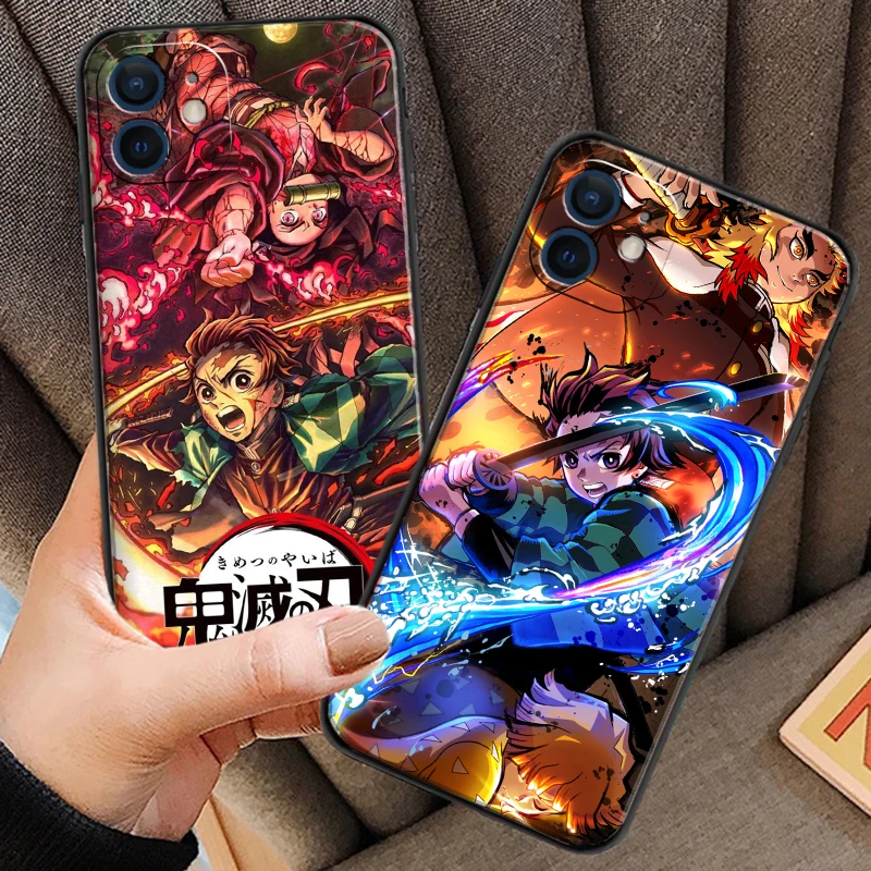 

Demon Slayer Cartoon Phone Cases For iPhone 11 12 Pro MAX 6S 7 8 Plus XS MAX 12 13 Mini X XR SE 2020 Soft TPU Carcasa