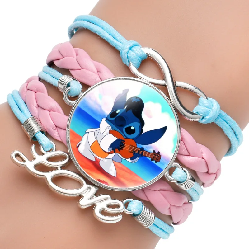 Фигурка из мультфильма Лило и искусство Disney модель со стежком стеклянный браслет