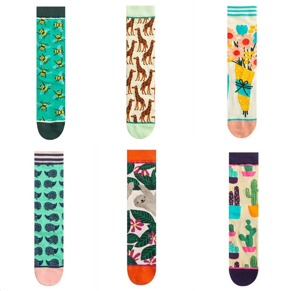 

Модные спортивные носки в стиле хип-хоп с тропическим лесом, для мужчин и женщин, для любителей