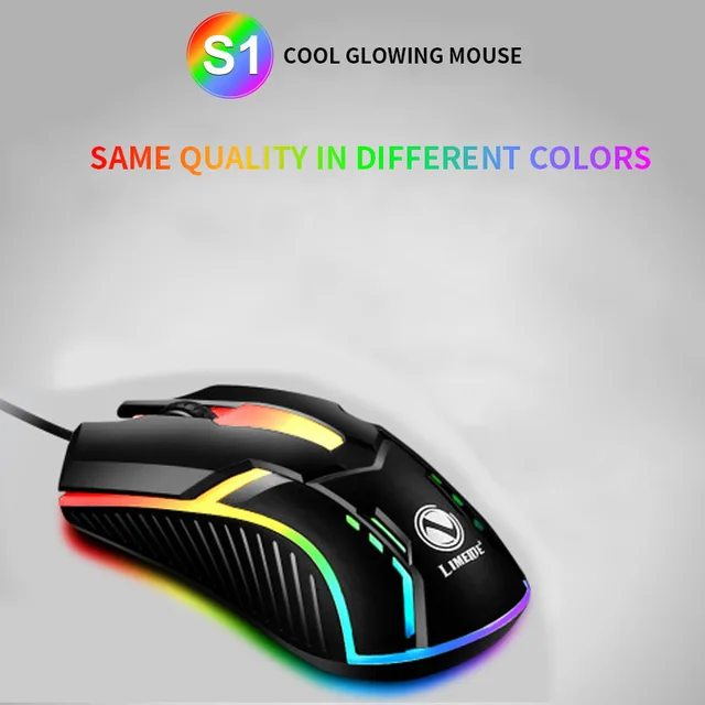 Li Magnesium S1 E-Sports Luminous Wired Mouse USB Wired Desktop Laptop Mute Computer Game Mouse 2