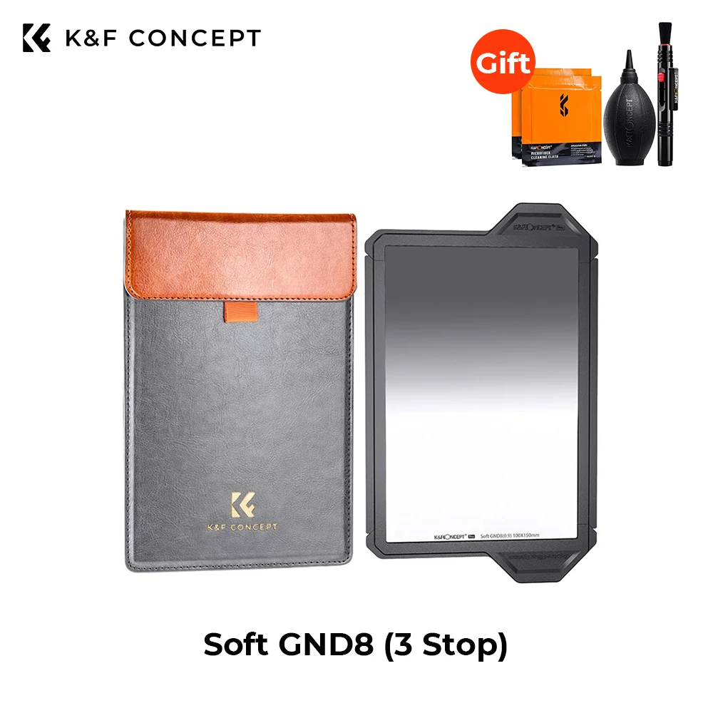 

K&F Concept X-PRO Square Soft GND8 (3 Stop) Graduated Neutral Density Filter 100x150mm 28 Layer Coating with Protective Frame