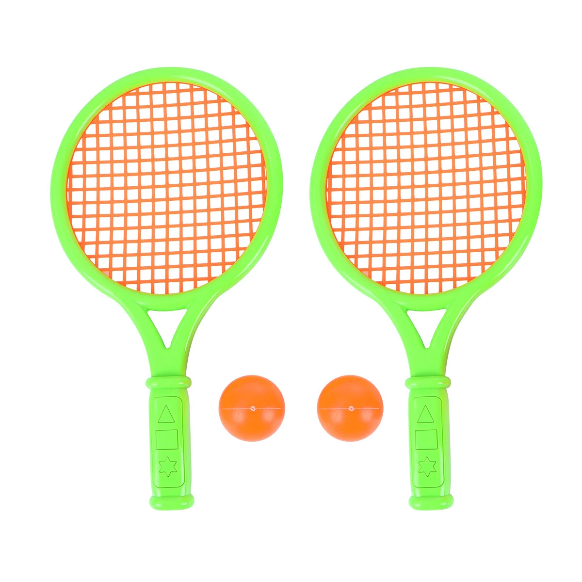 

1 Pair of Children's Tennis Racket Kids Plastic Badminton Rackets Game Props for Kindergarten Primary School (Size S Random