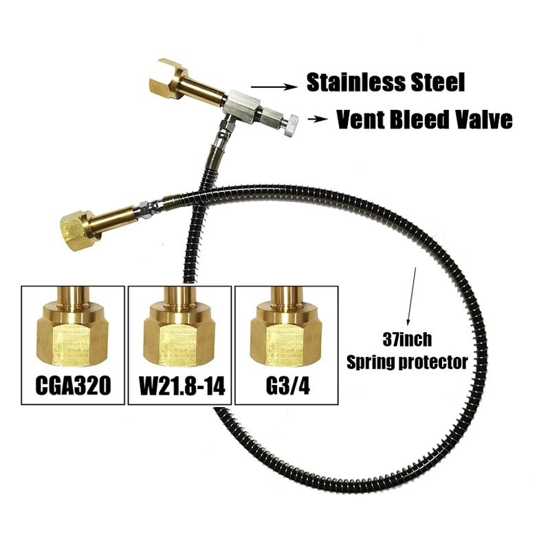 

Страйкбольная PCP Пейнтбольная Сода CO2 Заполняемая зарядная станция адаптер для зарядки с 37 дюймовым шлангом W21.8-14 G3/4 CGA320 соединитель Sodastream