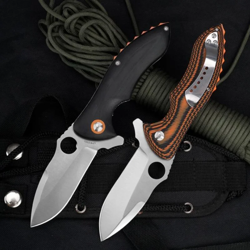 

Outdoor Camping High Quality Hardness Folding Knife 9cr18mov Safety Self-defense Multifunctional Portable Pocket Knives EDC Tool