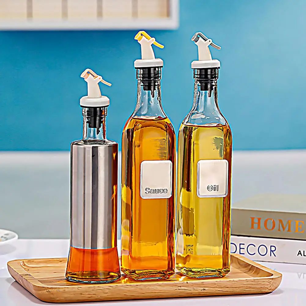 

Sturdy 2Pcs Convenient Precise Control Seasoning Bottle Stopper Non-rusting Grease Nozzle Wide Applications for Cooking