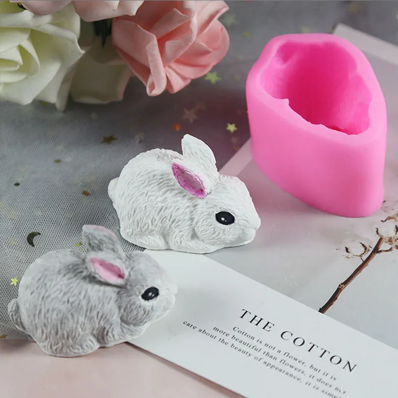 

3D Rabbit Mold Silicone Candle Mold Easter Bunny Cake Mold Fondant Cake Chocolate Desser Silicone Mould Mousse Cookie Making