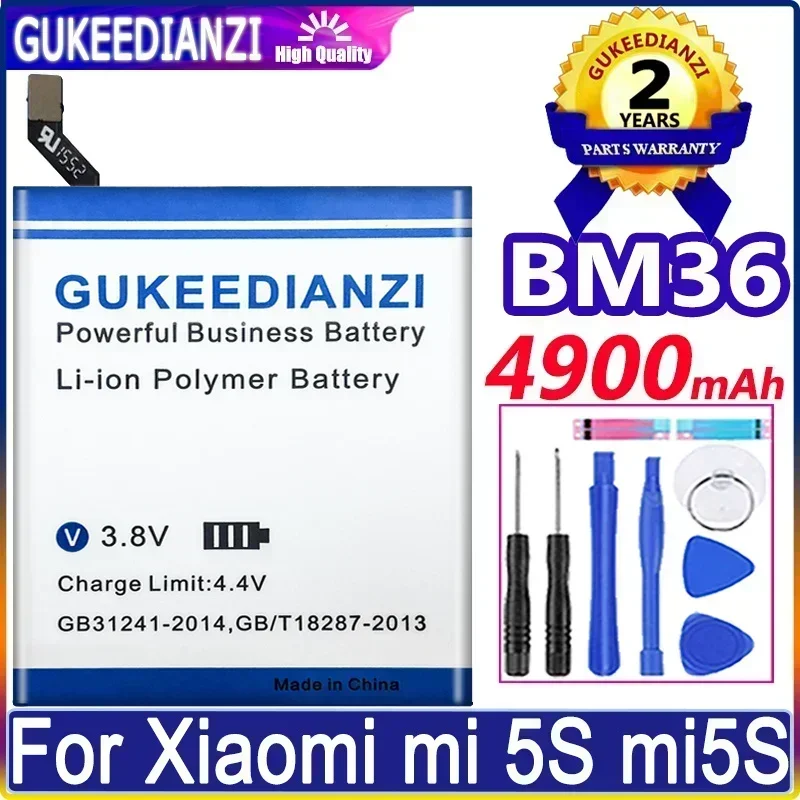 Для Xiao mi BM 36 4900 мАч аккумуляторы для мобильных телефонов Xiaomi Mi 5S MI5S M5S BM36 сменный