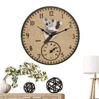 clock thermometer outdoor 12 inches water resistant wall clock with thermometer for indoors outdoors resin wall clock with koala