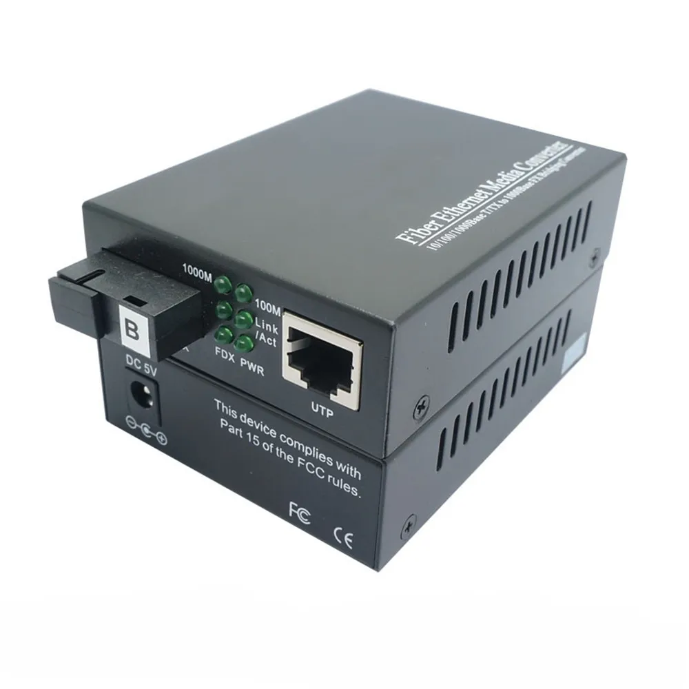 EWIND Gigabit Media Converter Fiber Optic To Rj45 Single Mode Single Fiber Optic Ethernet Switch Transceiver 10/100/1000M 1 Pair