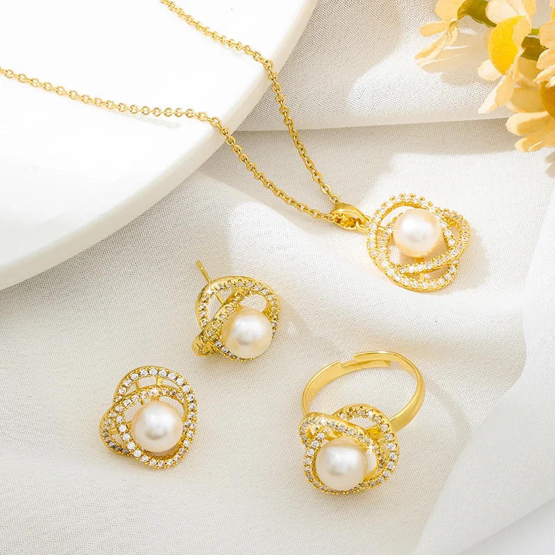 Высококачественный ароматный жемчуг камелия ожерелье комплект серег женский