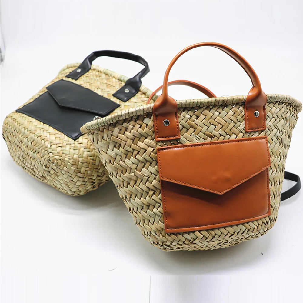 Designer Straw Bags for Women 2022 Bohemian Wicker Woven Rattan Basket Bag Women Handbag Travel Beach Shoulder Crossbody Bag New