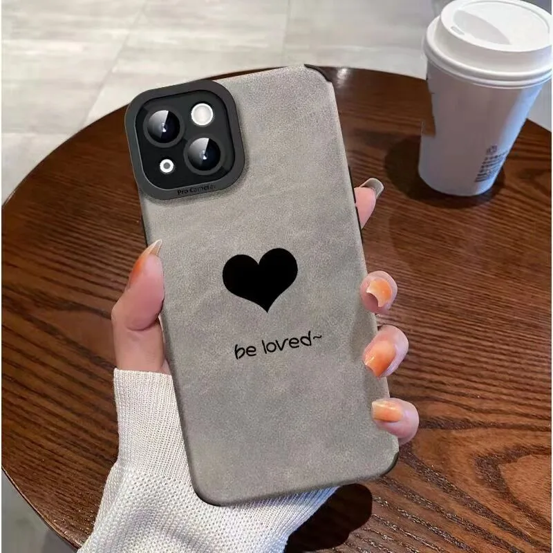 

DMAWMJ love heart matte grey phone case for iphone 14 pro max 11 13 mini 11 silicone cover for iphone xr xs max x 7 8 plus 6s 6