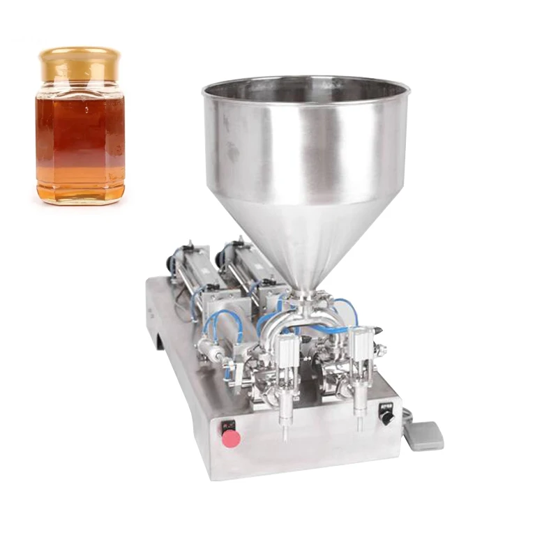 

Double Head Paste Filling Machine Yogurt Jam Gel Filling Machine Pneumatic Piston Filler