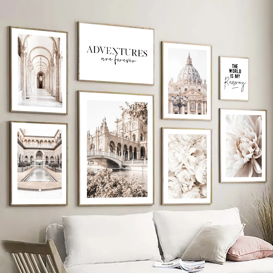 

St. Peter's Basilica Church Corridor Fotana Di Trevi Art Canvas Painting Nordic Posters Prints Wall Pictures Living Room Decor