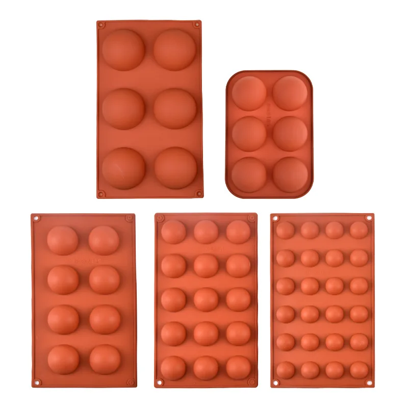 

6/15/24 Holes Semicircle Pudding Mold Pastry Hemisphere Silicone Chocolate Mould Jelly Dessert Cake Baking Decorative Tools