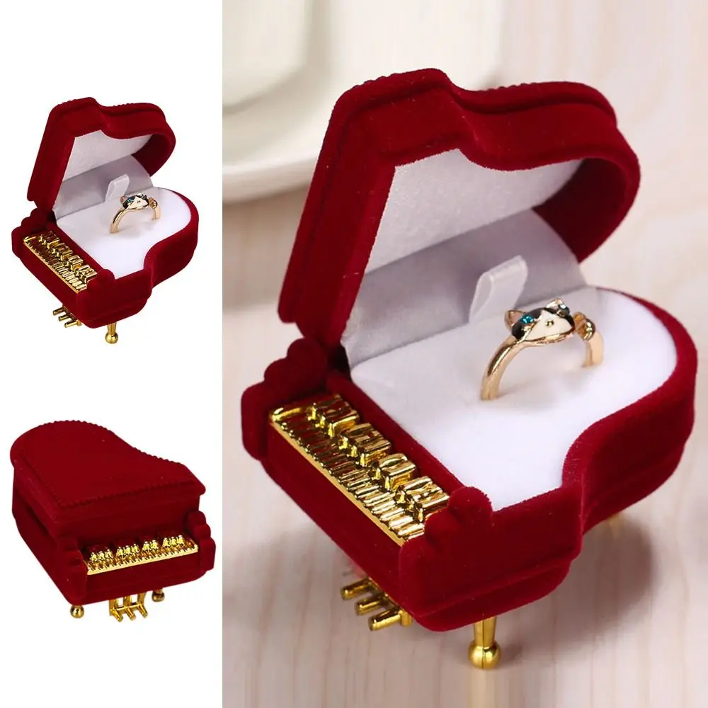 

Portable Wedding Earring Pendant Storage Engagement Gift Case Jewelry Box Storage Box Piano Ring Box