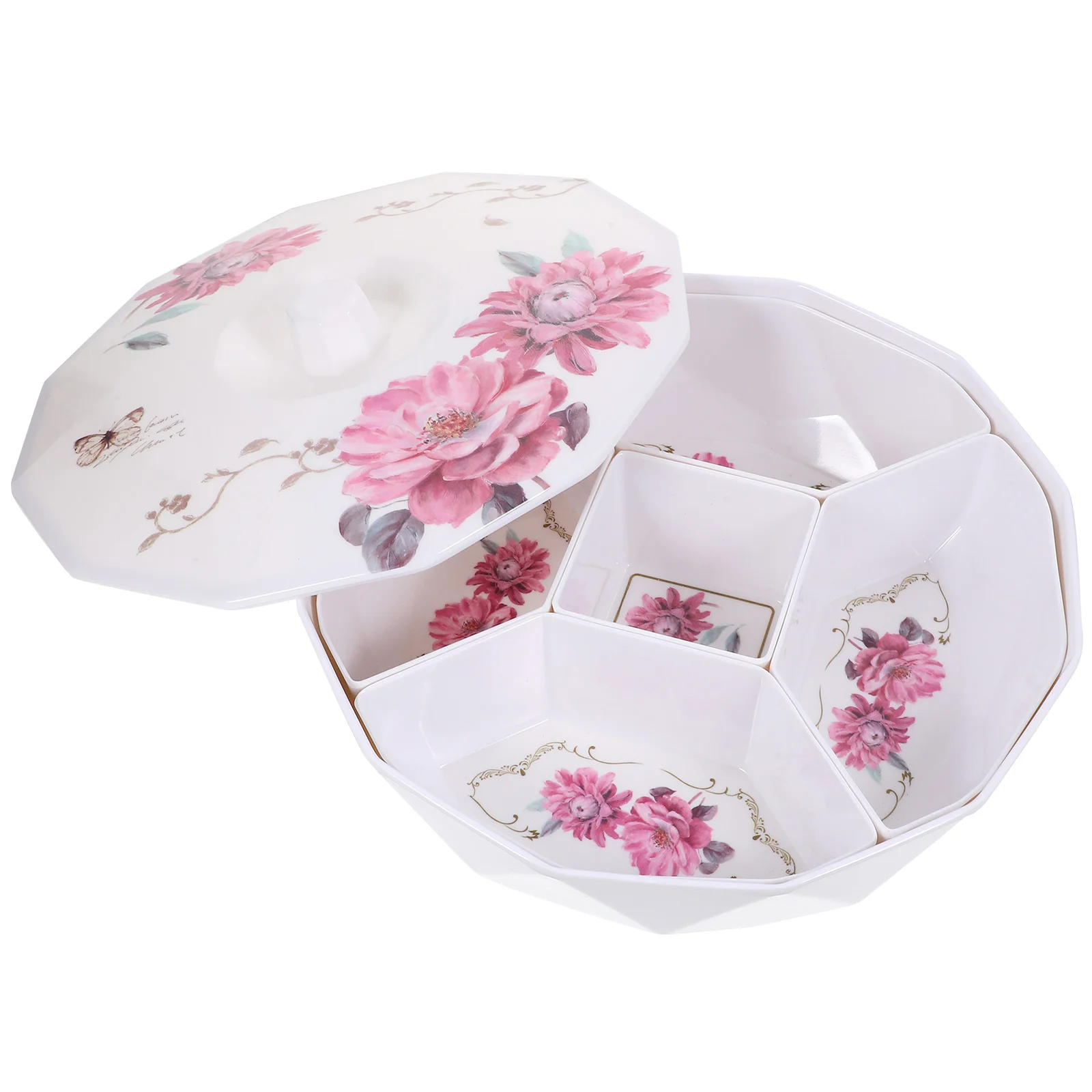 

Sorting Tray Parties Compartment Plates Appetizer Serving Fruit Vegetable Lid Reusable Trays Divided Multifunction Platter