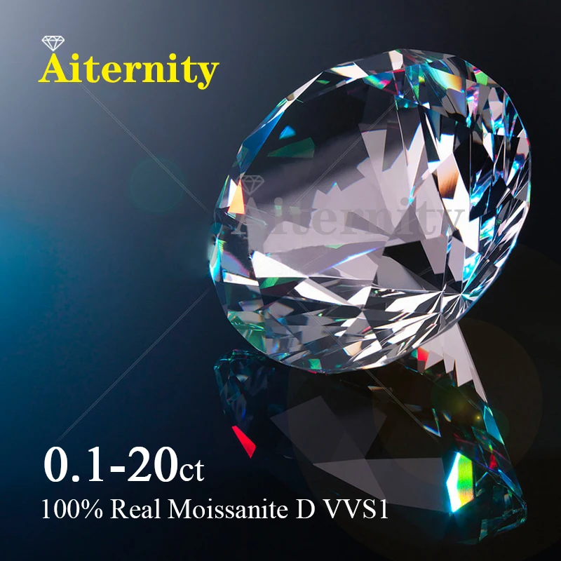 

Loose Gemstones Moissanite Stones 6.5mm 1CT D Color VVS1 Top Selling Round Shape Lab Grown Diamond Excellent Cut Pass Tester Hot