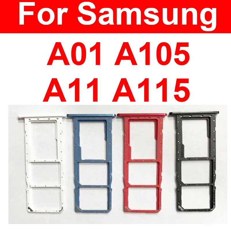 Лоток для Sim-карты для Samsung A01 A015 A015F A015G A015M A11 A115 A115F A115M адаптер для двух SIM-карт держатель карты Запасные части