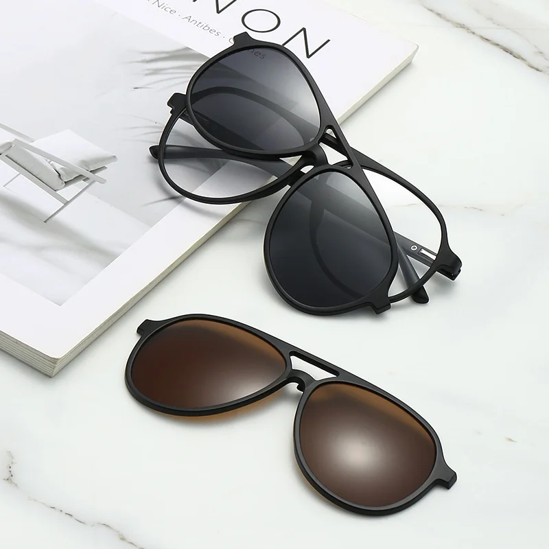 Магнитные очки винтажная оправа с полным ободком оптическая зажимом для