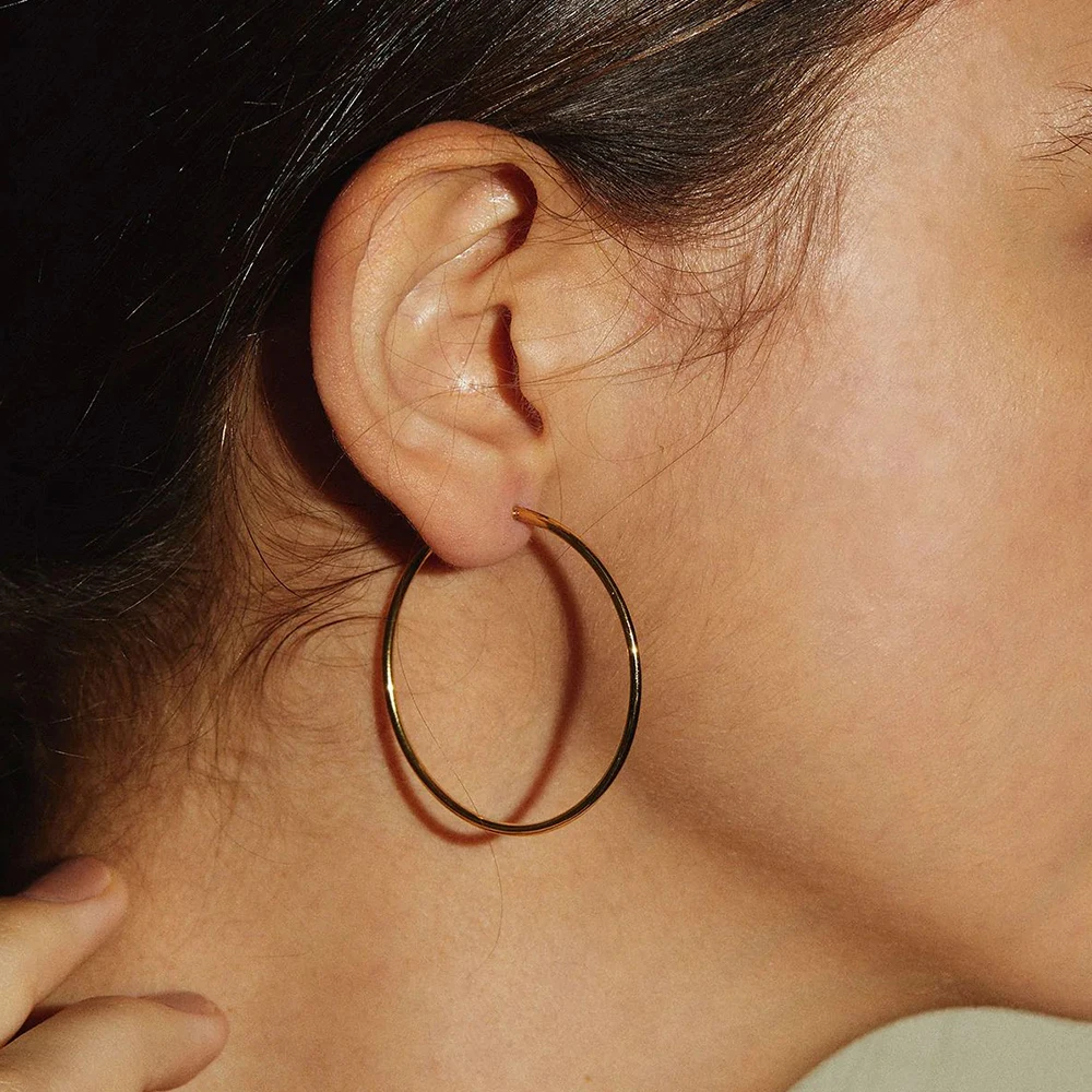 

Orazio 40mm Big Circle Hoop Earrings for Women Large Stainless Steel Ear Ring Female Hyperbole Fashion Jewellery Gift Wholesale