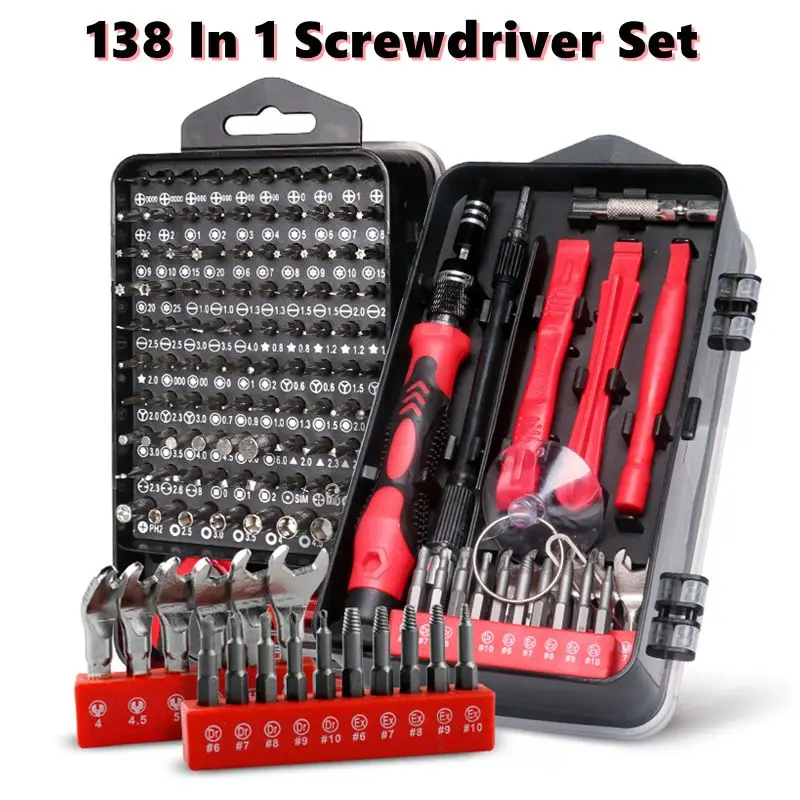 

138 In 1 Screwdriver Set Magnetic Torx Phillips Screw Bit Kit With Electrical Driver Remover Wrench Repair Phone PC Hand Tools