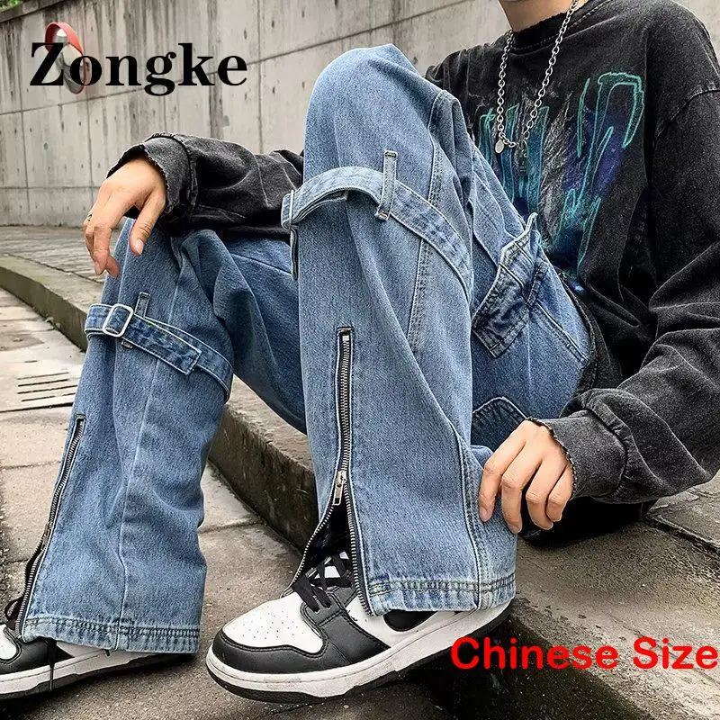 

Мужские мешковатые джинсы Zongke, Мужская одежда, мужские джинсы, мешковатые уличные штаны, китайские размеры 3XL, новинка весны 2023