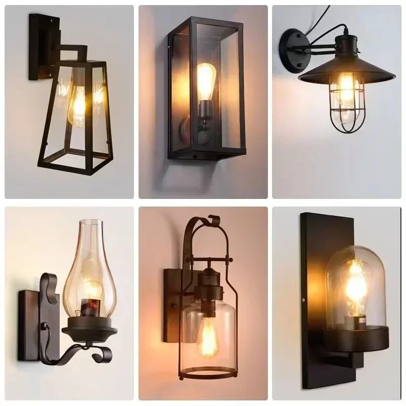 Настенные светильники в скандинавском стиле ретро домашний декор свеча стекло