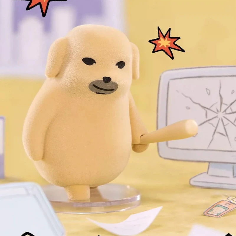 Оригинальная фигурка-сюрприз Nudaeng Dog Dandandand Series с полным флокированием, уродливо-милый офисный работник, мини-фигурка собаки для поднятия настроения (art.: 3920dc8f3e8bb) - 3920dc8f3e8bb
