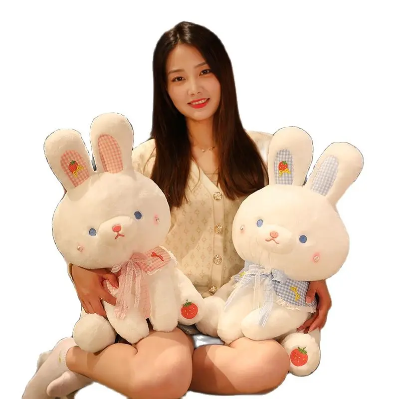 

35-50 Cm Kawaii Strawberry Bunny Sleeping Doll Cute Healing Birthday Gifts For Children Sofa Bedside Cushion Bedroom Decoration